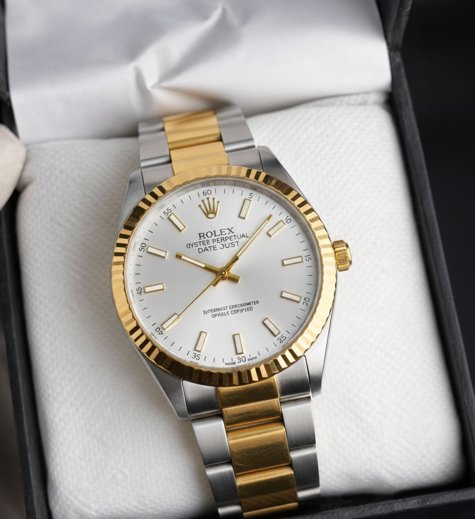 Two-tone gold and silver watch 