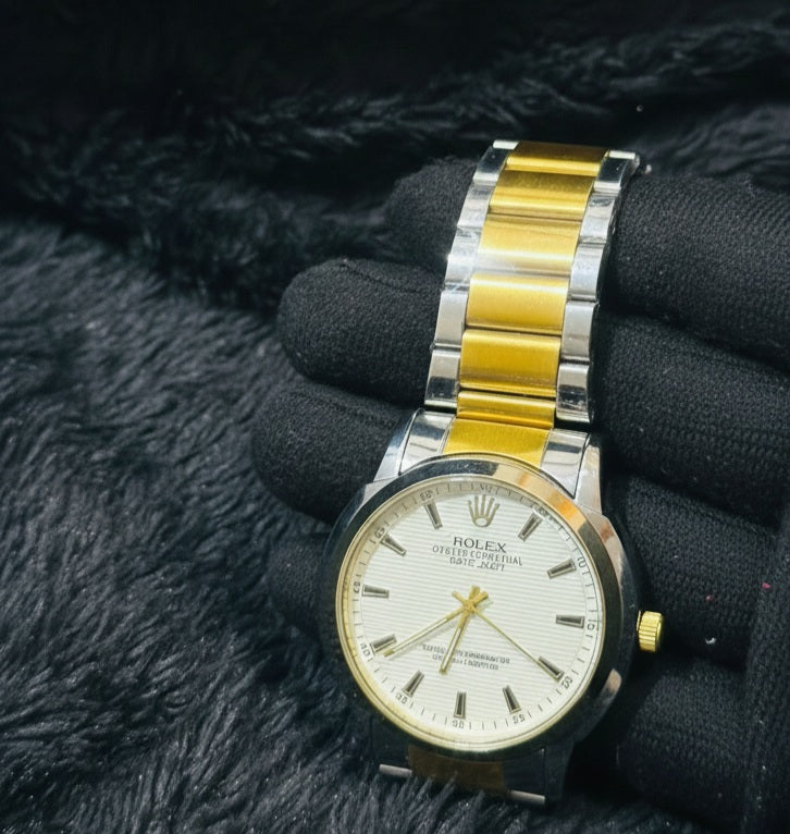 Two-tone gold and silver watch for Men
