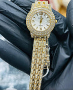 Golden Chain Watch diamond accents Stainless Steel for Women
