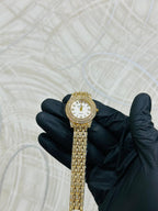 Golden Chain Watch diamond accents Stainless Steel for Women